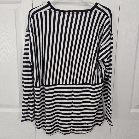 Madewell Striped Long Sleeve V-Neck Top - Picture 6 of 6